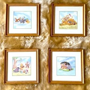 Winnie The Pooh Vintage Framed Art Set (x4)